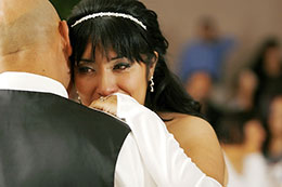 Bride cries while dancing with her father