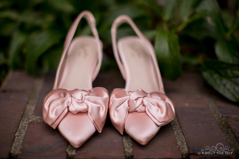 Heather's lovely pink wedding shoes