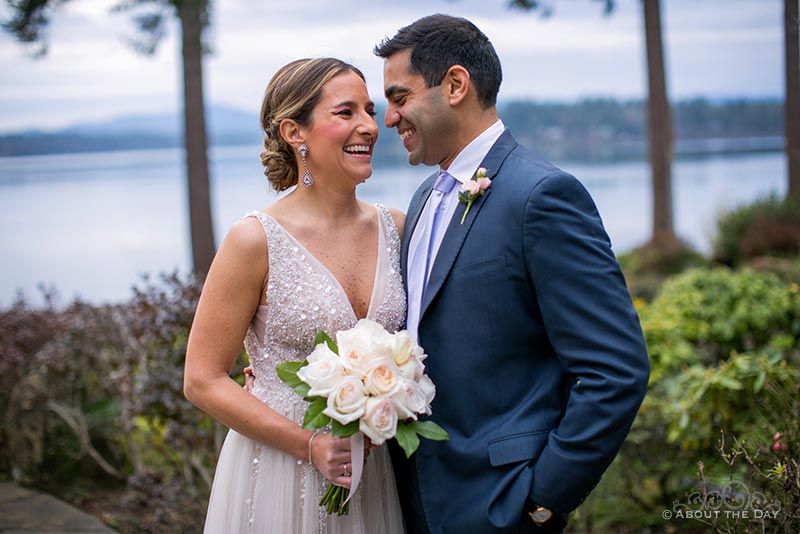 Naveed and Heather laugh during their first look